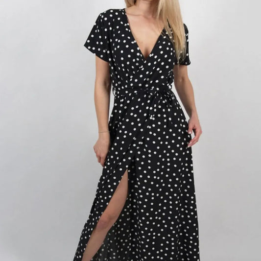 Women's Long Split Beach Sundress for Evening & Party Wear