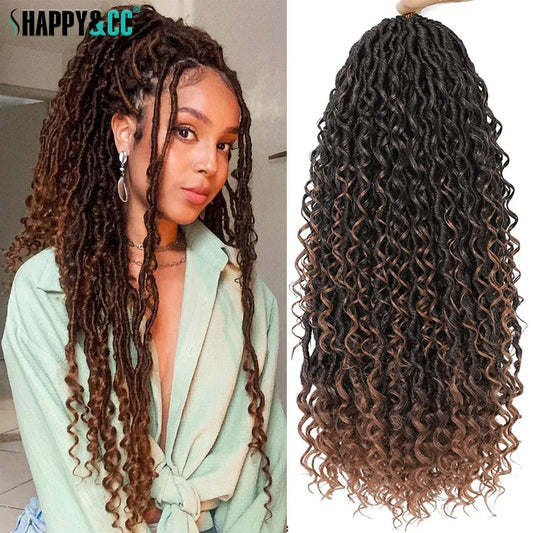 Goddess Locs Crochet Hair Curly Ends Synthetic Faux Locs Braids