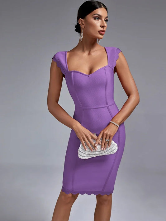 Lilac Purple Bandage Bodycon Dress